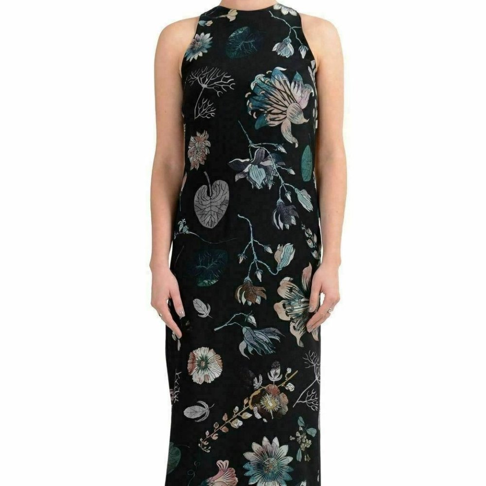 Versace Versus Women 100%Silk Open Back Maxi Dress